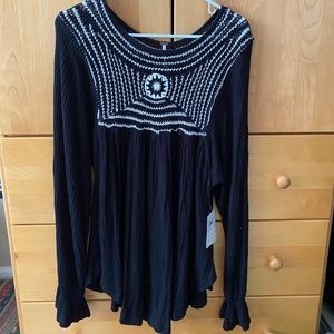 Black Crochet Sweater / Tunic